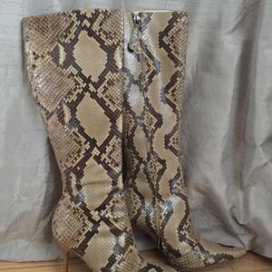 Giuseppe Zanotti Vicini Tan Brown real Snakeskin snake skin python Boots 35 US 5